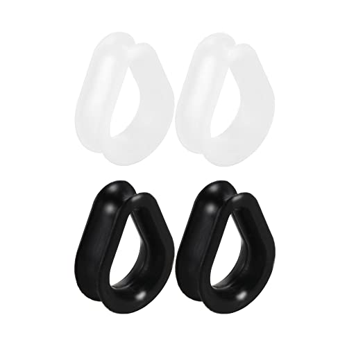 SNHHNSW Black White Teardrop Shape Silicone Ear Tunnel Plugs Ear Gauges Expanders Hollow Flexible Soft Tunnels Kit Stretcher Earrings Cute Lobe Piercing Body Set Gifts Bff Birthday 2Pairs Set von SNHHNSW