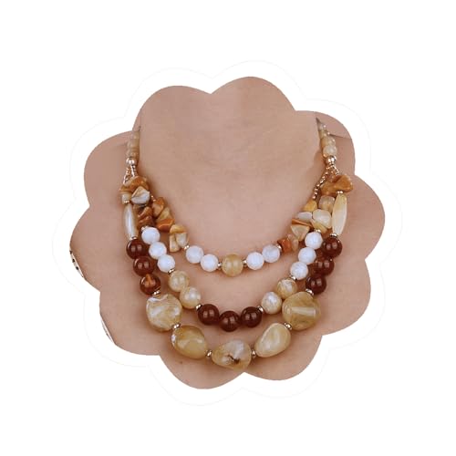 SNHHNSW Boho gemischte mehrfarbige Steinkette mit Ohrringen, die Edelsteine und runde Perlen lange Halskette-Pulloverkette für Frauen gestürzt haben SNHHNSW Boho gemischte mehrfarbige Steinkette mit Ohrringen, die Edelsteine und runde Perlen lange Halskette-Pulloverkette für Frauen gestürzt haben von SNHHNSW