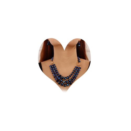 SNHHNSW Boho geschichtete Perlen -Halskette mit Ohrringen Kristall Cluster Chunky Kette Anhänger Statement Halskette für Frauen SNHHNSW Boho geschichtete Perlen -Halskette mit Ohrringen Kristall Cluster Chunky Kette Anhänger Statement Halskette für Frauen von SNHHNSW