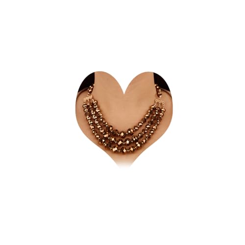 SNHHNSW Boho geschichtete Perlen -Halskette mit Ohrringen Kristall Cluster Chunky Kette Anhänger Statement Halskette für Frauen von SNHHNSW