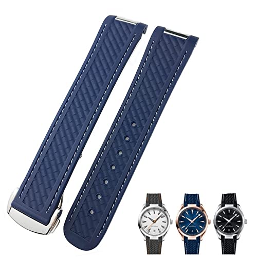 SNHHNSW Bracelet de montre en caoutchouc avec extrémité incurvée Omega 300 AT150 Aqua Terra 8900 19 mm 20 mm von SNHHNSW
