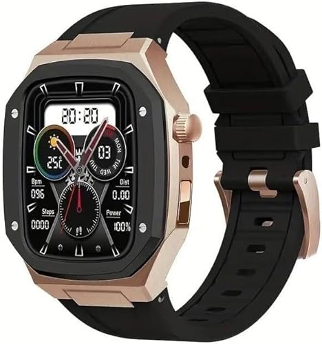 SNHHNSW Edelstahl- und Silikonstahl -Uhrengurt, Serie 9/8/7/6/5/4/SE, Luxus -Uhren -Armband -Metallschale, 45 mm IWatch Ersatzkit 44 mm von SNHHNSW
