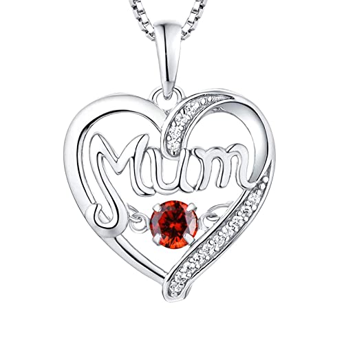 SNHHNSW Frau Halskette, Halskette für Frauen Herz hohl Mama 12 Monate Geburtsstein Kubikzirkonia Kiste Halskette Anhänger von SNHHNSW