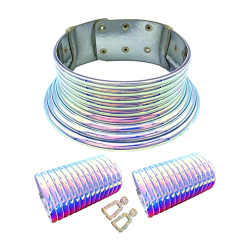 SNHHNSW Frauen Halskette Dangle Ohrringe Armreifen Set Leder klobig Ethnisch übertriebener Retro -Schmuck von SNHHNSW