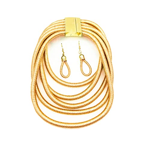 SNHHNSW Frauen Halskette Ohrringe Set Multilayer Bohemian Vintage ethnisch übertriebener Schmuck von SNHHNSW