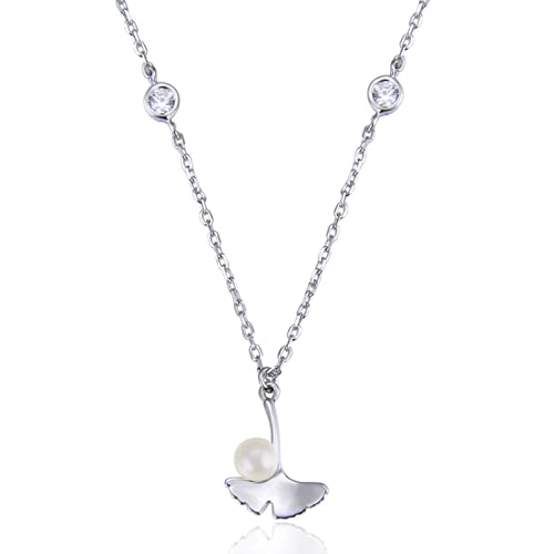 SNHHNSW Halskettenanhänger, Damen Perlenkette Geometrische Kabelschmuckketten für Frauen 45,5 x 1.12 cm von SNHHNSW