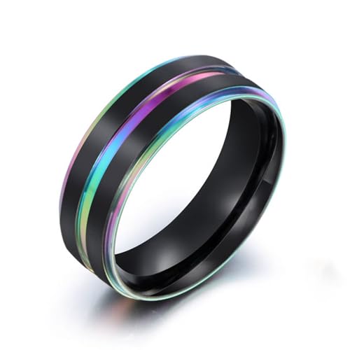 SNHHNSW Herren -Eternitätsring, Edelstahlring -Männer 6,8 mm hoher polierter Ring von SNHHNSW