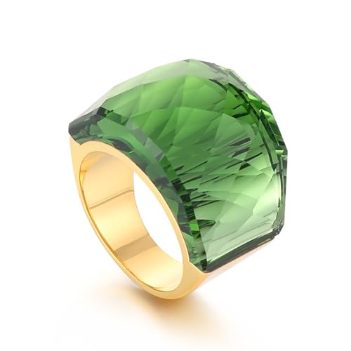 SNHHNSW Kristallglas Edelstahlband Ring Mode übertriebene Kubikzirkonia -Ringe Frauen atemberaubende große Statement -Strassbänder Cocktail Party Ring für Damengeburtstag SNHHNSW Kristallglas Edelstahlband Ring Mode übertriebene Kubikzirkonia -Ringe Frauen atemberaubende große Statement -Strassbänder Cocktail Party Ring für Damengeburtstag von SNHHNSW