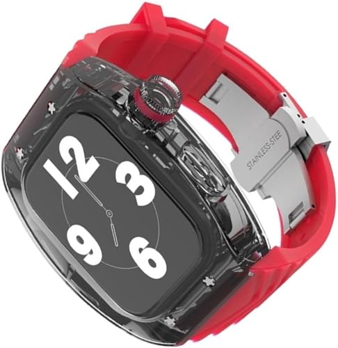 SNHHNSW Luxus transparentes Gummi -Uhren -Armband mit Schmetterlingsklaspe Ultra 8 7 6 4 4 Sealies Accessoires Repace 44 mm 45 mm von SNHHNSW