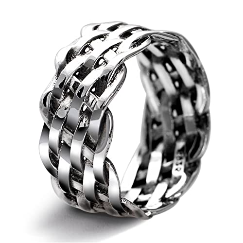 SNHHNSW Männer Verlobungsring, Herrenringe weben Ring von SNHHNSW