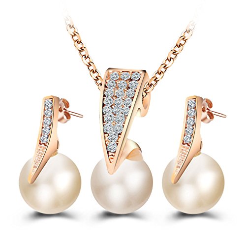 SNHHNSW Nachahmung Perle Anhänger Halskette Ohrringe Frauen Schmucksets elegante zierliche Party -Accessoires SNHHNSW Nachahmung Perle Anhänger Halskette Ohrringe Frauen Schmucksets elegante zierliche Party -Accessoires von SNHHNSW