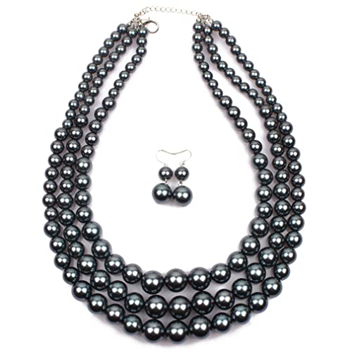 SNHHNSW Nachahmung Perle übertriebener Schmuckset Multilayer -Ketten -Damen Halskette Ohrringe Sets SNHHNSW Nachahmung Perle übertriebener Schmuckset Multilayer -Ketten -Damen Halskette Ohrringe Sets von SNHHNSW