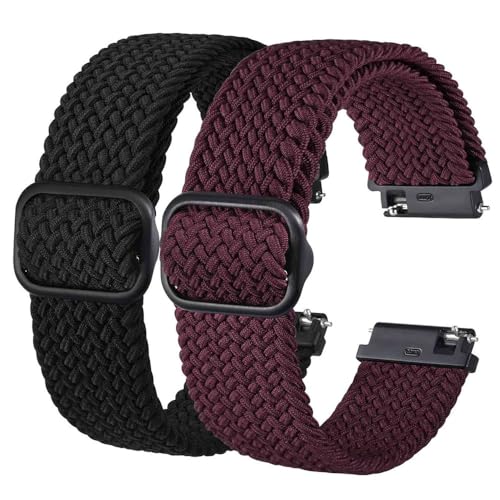 SNHHNSW Nylon Uhrengurt zwei Packungen gemischte Farben Einstellbar ein Stück elastisches Uhrengurt Schnellfreisetzung 16 18 19 20 22 24 mm von SNHHNSW