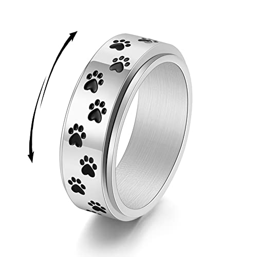 SNHHNSW Paw Print Spinner Zappel Ring Stress lindern Angst drehen frei. von SNHHNSW