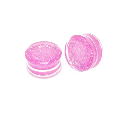 SNHHNSW Pink Ohrtunnel -Stecker Ohrmessgeräte Expandierer Tunnel Kit Stretcher Acryl -Doppelflackern Ohrringe Piercing Body Jewelry Geschenke BFF Birthday Männer Frauen Unisex 2pcs von SNHHNSW