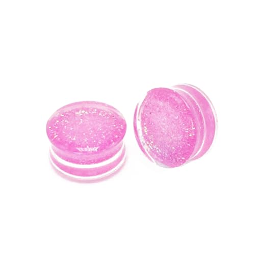 SNHHNSW Pink Ohrtunnel -Stecker Ohrmessgeräte Expandierer Tunnels Kit Strettern Acryl Doppelfleicher Ohrringe Piercing Body Jewelry Geschenke BFF Geburtstag Männer Frauen Unisex 2pcs von SNHHNSW