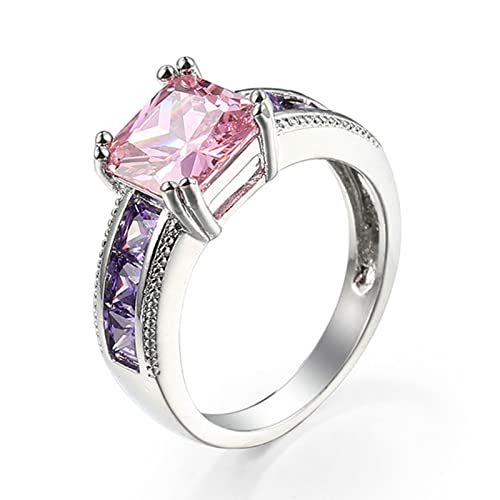 SNHHNSW Ringe für Frauen plattiert, Womens Ehering Purple Wi Ring mit Zirkon Ehering -Bändern von SNHHNSW
