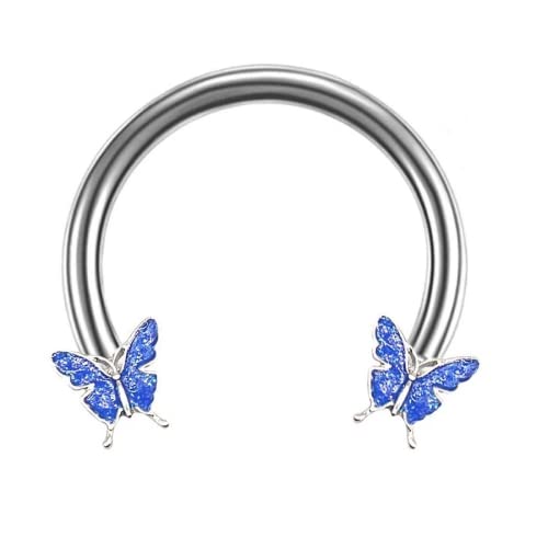 SNHHNSW Septum Ring Horseshoe Nase Hoop Ohrring für Frauen Männer Knorpel Ohrring -Hoop Schmetterling Gefangene Perlenringe Tragus Daith Rook Helix Piercing Body Schmuck Schmuck von SNHHNSW