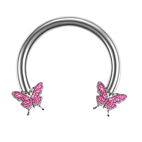 SNHHNSW Septum Ring Horseshoe Nase Hoop Ohrring für Frauen Männer Knorpel Ohrring -Hoop Schmetterling Gefangene Perlenringe Tragus Daith Rook Helix Piercing Body Schmuck Schmuck von SNHHNSW