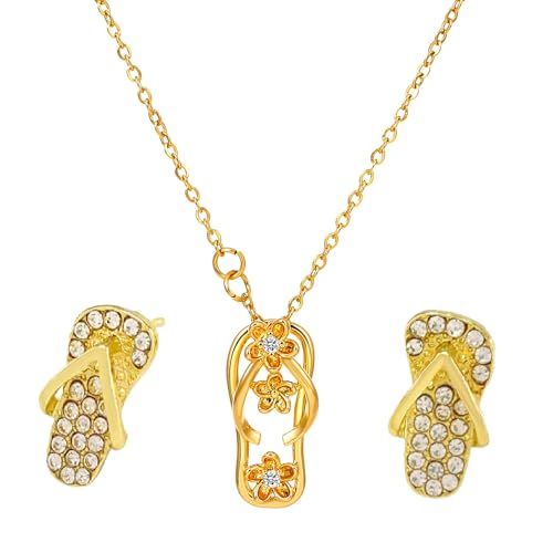 SNHHNSW Süßer Slipper Anhänger Halskette hohlen Schuh Halskette Strand Schmuck für Frauen Mädchen Schmuck Schmuck von SNHHNSW