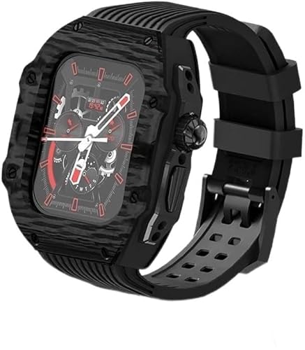 SNHHNSW Ultra 49 mm Fluor Gummi -Uhrengurt Carbonfaser -Uhren -Carbon -Modifikation Kit ， für 8 7 6 5 4 Se 45mm 44mm Serie Austauschabdeckungsgurt von SNHHNSW