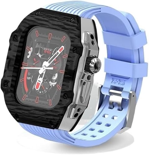 SNHHNSW Ultra 49 mm Fluor Gummi -Uhrengurt Carbonfaser -Uhren -Carbon -Modifikation Kit ， für 8 7 6 5 4 Se 45mm 44mm Serie Austauschabdeckungsgurt von SNHHNSW