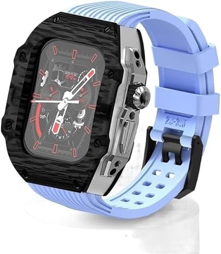 SNHHNSW Ultra 49 mm Fluor Gummi -Uhrengurt Carbonfaser -Uhren -Carbon -Modifikation Kit ， für 8 7 6 5 4 Se 45mm 44mm Serie Austauschabdeckungsgurt von SNHHNSW