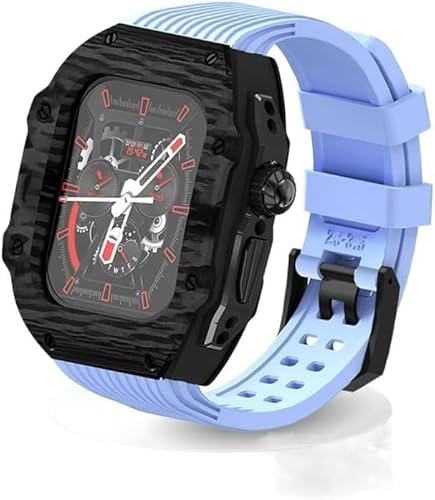 SNHHNSW Ultra 49 mm Fluor Gummi -Uhrengurt Carbonfaser -Uhren -Carbon -Modifikation Kit ， für 8 7 6 5 4 Se 45mm 44mm Serie Austauschabdeckungsgurt von SNHHNSW