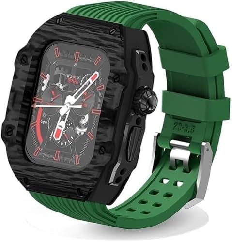 SNHHNSW Ultra 49 mm Fluor Gummi -Uhrengurt Carbonfaser -Uhren -Carbon -Modifikation Kit ， für 8 7 6 5 4 Se 45mm 44mm Serie Austauschabdeckungsgurt von SNHHNSW