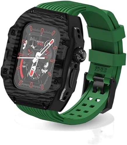 SNHHNSW Ultra 49 mm Fluor Gummi -Uhrengurt Carbonfaser -Uhren -Carbon -Modifikation Kit ， für 8 7 6 5 4 Se 45mm 44mm Serie Austauschabdeckungsgurt von SNHHNSW