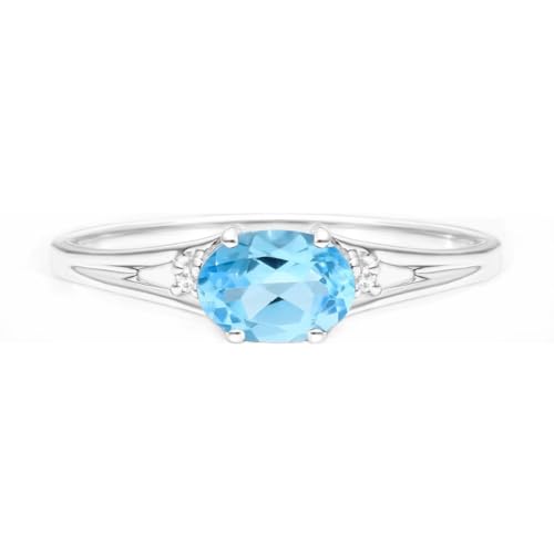 SNHHNSW Verlobungsring für Frauen, personalisierter blauer Sapphire/Ruby/Opal/Ruby/Amethyst/Peridot/Blue Topaz 10K 14K Frauen Ehering von SNHHNSW