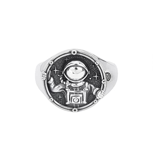 SNHHNSW Vintage Astronaut Open Statement Ringe für Männer Frauen einzigartige romantische Engagement Hochzeit Planet Star Spaceship Univers von SNHHNSW