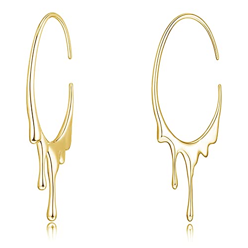 Sich verjüngter Drop Dangle Open Small Hoop Ohrringe für Frauen hypoallergenen Wasserdrop C -Form Huggie Hoops Leichter Ohrring einzigartiger verkehrter Halloween -Weihnachtsschmuck von SNHHNSW