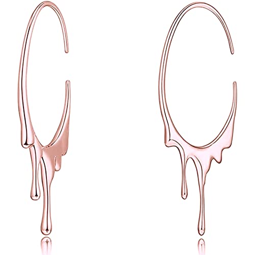 Sich verjüngter Drop Dangle Open Small Hoop Ohrringe für Frauen hypoallergenen Wasserdrop C -Form Huggie Hoops Leichter Ohrring einzigartiger verkehrter Halloween -Weihnachtsschmuck von SNHHNSW