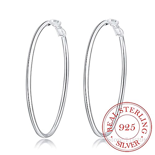 Smooth Circle Hoop Ohrringe für Frauen Sterling-Jüdchen Pendientes von SNHHNSW