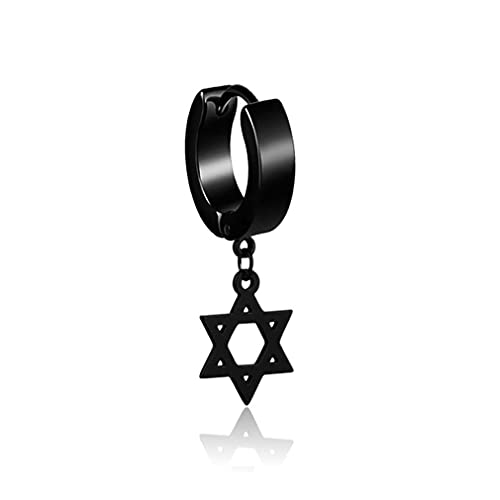 Stahlkreuz Anhänger Hoop Dangle Ohrringe Fashion Punk Style Persönlichkeit Ohrschmuck-1 Stück von SNHHNSW