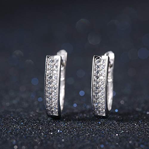 Sterling Ohrringe für Frauen Luxuskristall Geometrisch runde Reifen Ohrringe Hochzeitsvergütung Schmuck von SNHHNSW