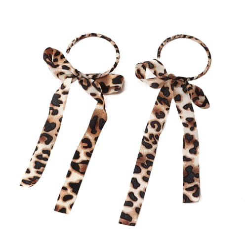 Stoff halb Hoop Ohrring für Frauen Mädchen Süßes, zarte Stoff -Bogen Ohrringe Stil einzigartige lange Band Bowknot Quastel Dangle Drop Ohrringe Fashion Bohemian Leichtes handgefertigtes von SNHHNSW