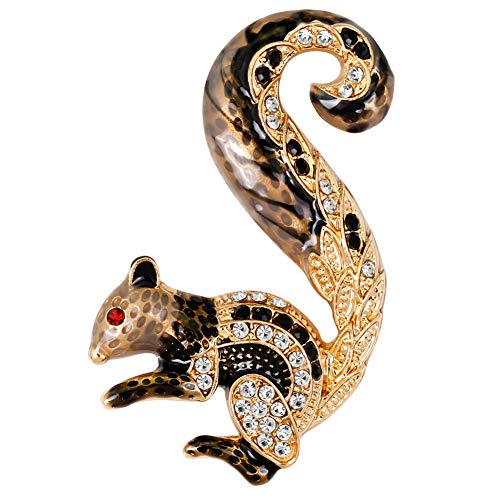 Strass -Eichhörnchen -Broschen Stifte Frauen stürzen Corsage Weibchen Schmuck von SNHHNSW