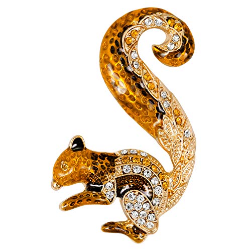 Strass -Eichhörnchen -Broschen Stifte Frauen stürzen Corsage Weibchen Schmuck von SNHHNSW