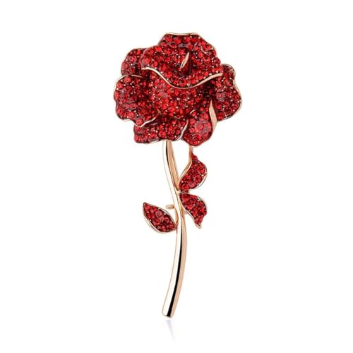 Strassblumenbroschen Stecknadel für Frauen klare Kristallhaufen Broschen Broschen Stecknadeln rot gelbes Geburtsstein Floral Dress Accessoires Abzeichen Anzug Kragen Dekoration Luxusschmuck Geschenk von SNHHNSW