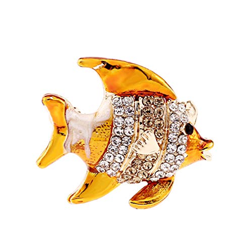 Strasskuss Kuss Fisch Form Brosche Pin weibliche Kleidung Accessoires Frauen Corsage Brustwinkelschmuck von SNHHNSW