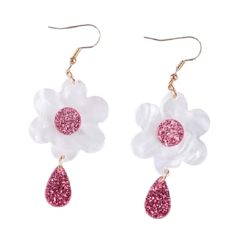Süße Frühlingsblume Doppelfarbe Wasserdrop Dangle Drop Blume Acrylohrringe Schmuck für Frauen von SNHHNSW