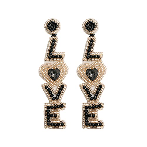 Valentinstag Love Hearts Bunte Perlen Drop Dangle Ohrringe für Frauen Mutter Freundin glänzende Kristallperlen Herzbrief Anhänger Ohrringe Valentinstag Schmuck Geschenk Valentinstag Love Hearts Bunte Perlen Drop Dangle Ohrringe für Frauen Mutter Freundin glänzende Kristallperlen Herzbrief Anhänger Ohrringe Valentinstag Schmuck Geschenk von SNHHNSW