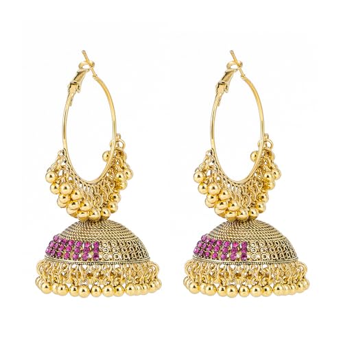 Vintage Dangle Indian Jhumki Bell Huggie Hoop Statement Ohrringe für Frauen Big Crystal Bollywood Antike Retro traditionelle Quasten Jhumka Style Drop Hoops Ohrring Boho Schmuck Geschenk Braut Vintage Dangle Indian Jhumki Bell Huggie Hoop Statement Ohrringe für Frauen Big Crystal Bollywood Antike Retro traditionelle Quasten Jhumka Style Drop Hoops Ohrring Boho Schmuck Geschenk Braut von SNHHNSW