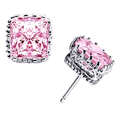 Weiße Klaue 6 mm quadratische Edelsteinohrohrohrringe von SNHHNSW