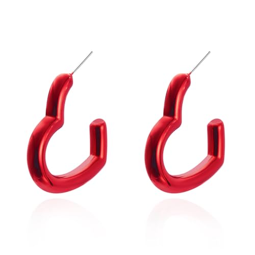 Zögerlich herzförmige offene ohrring minimalistische Charme für Frauen Knorpel Tragus hypoallergen einzigartig personalisierte Huggie Hoop Piercing Stud Halloween Weihnachten Schmuck Geschenk BFF von SNHHNSW