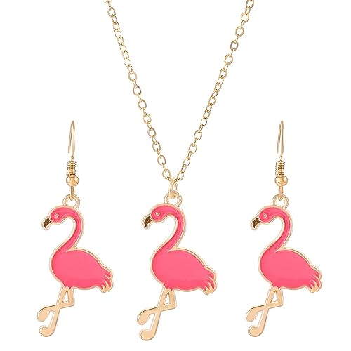 Zögern Pink Flamingo Glitter Dangle Drop Ohrringe für Frauen Acryl Animal Hook Statement Hungling Ohrringe Schmuckstyle D. von SNHHNSW