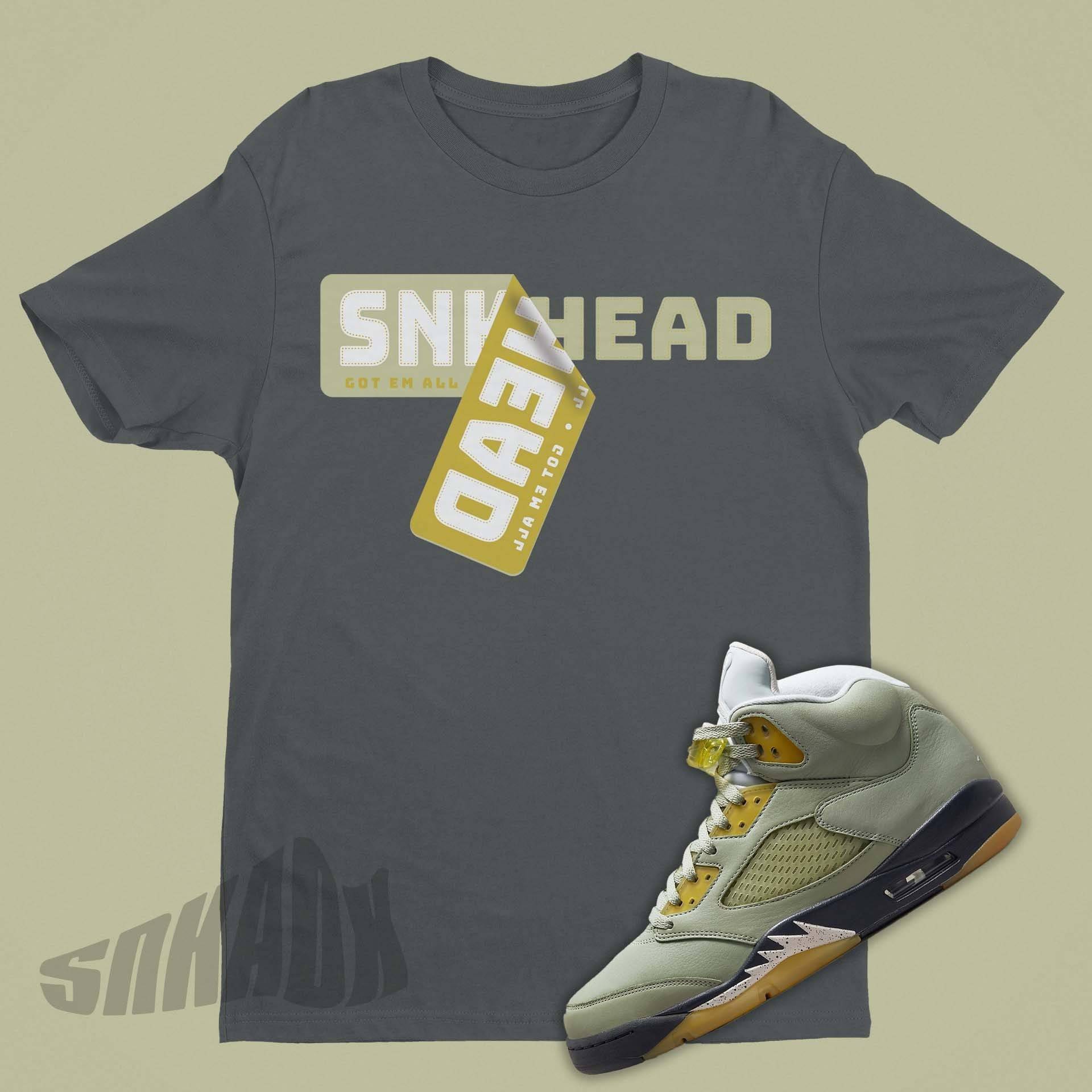 Sneakerhead Sticker Shirt To Match Air Jordan 5 Jade Horizon - Retro Tshirt Aj5 Passendes von SNKADX