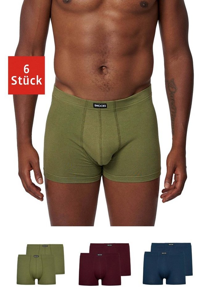 SNOCKS Boxershorts Enge Retro Unterhosen Retro Pants für Herren (6-St) aus Bio-Baumwolle, ohne kratzenden Zettel von SNOCKS